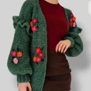 مانتو بافت زنانه گلدار