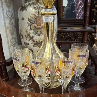 تنگ و جام 8 پارچه طلاکوب