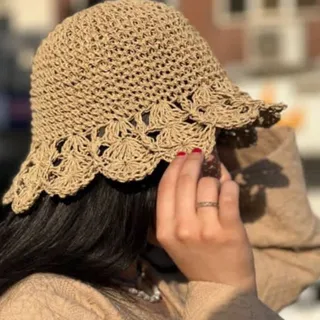 کلاه رافیا دستبافت