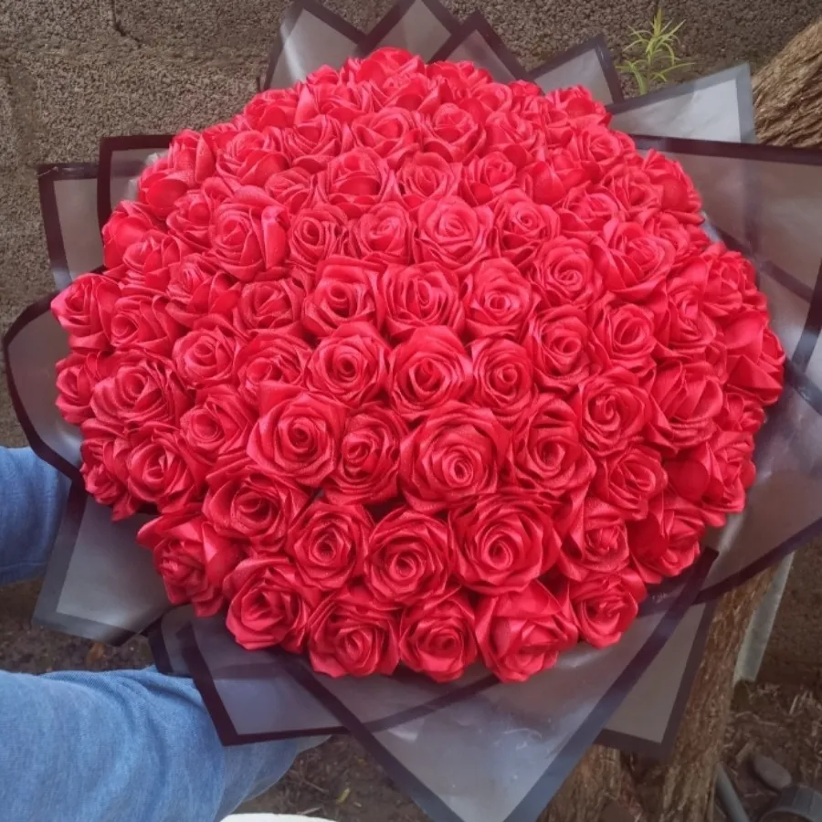 دسته گل روبانی