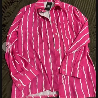 شومیز راه راه صورتی