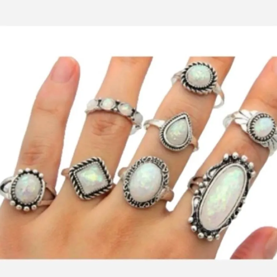 پک انگشتر بوهو نگین دار