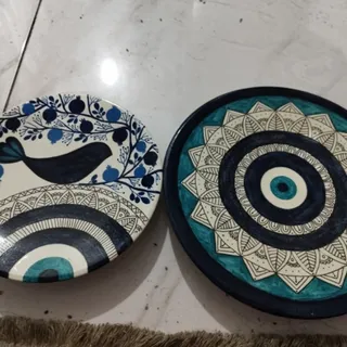 یک جفت دیوار کوب سفالی