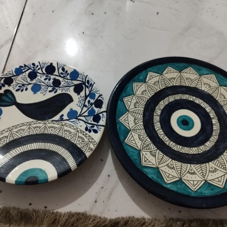 یک جفت دیوار کوب سفالی