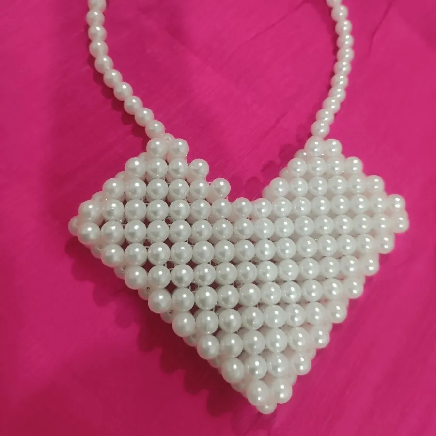 کیف مرواریدی قلبی