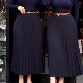 دامن پلیسه سرمه ای فری