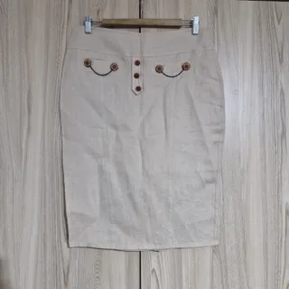 دامن لینن کرمی برند ترک