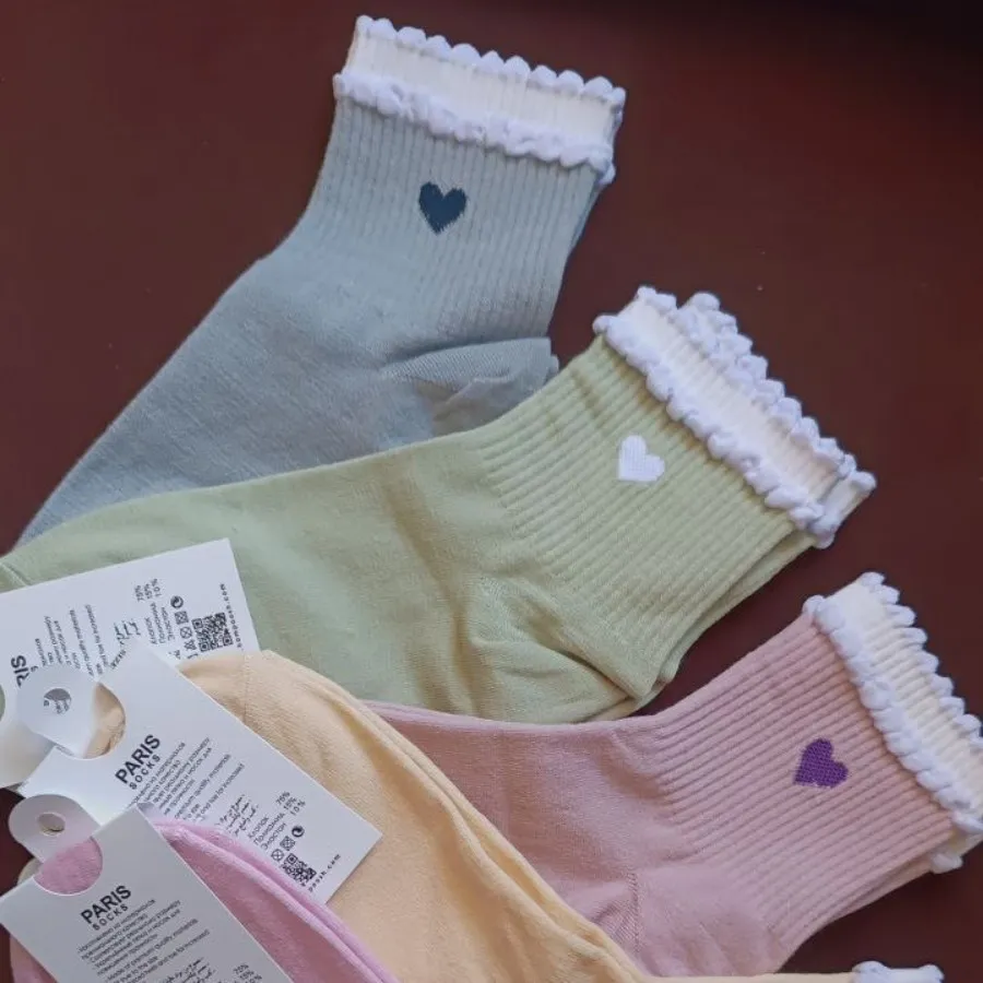 جوراب ساق کوتاه بغل قلب