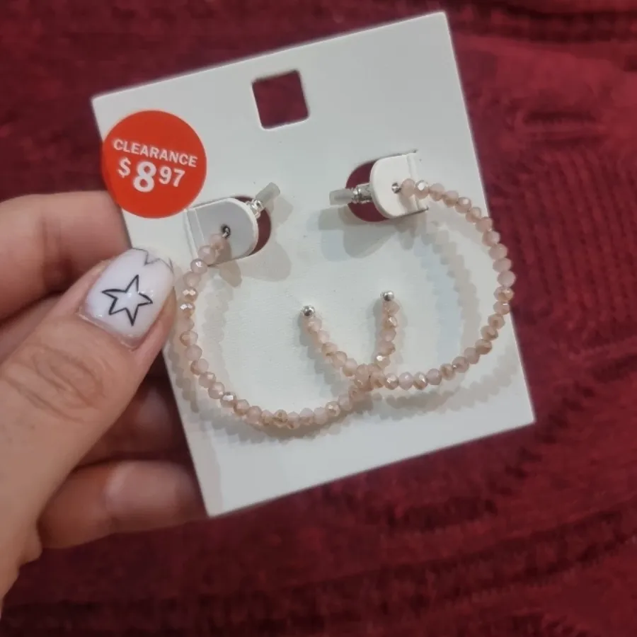 گوشواره صورتی ظریف