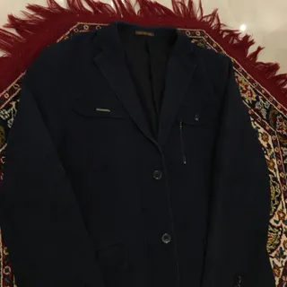 کت تک مردانه کتان سرمه ای