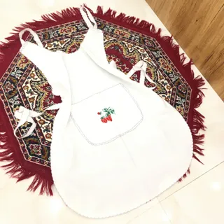 پیشبند آشپزی گلدوزی سفید