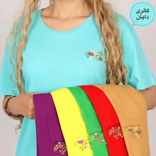 تیشرت گلدوزی جیب دار