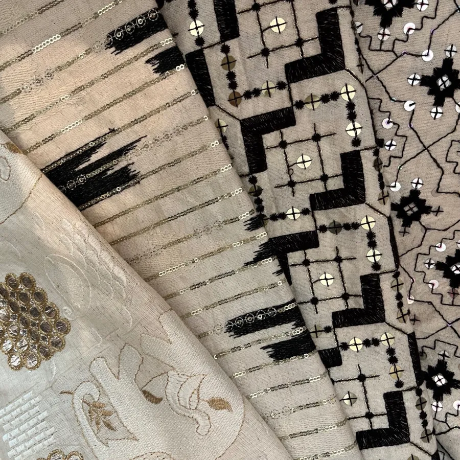 پارچه لینن سوزندوزی هندی