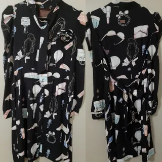 مانتو مشکی طرح دار