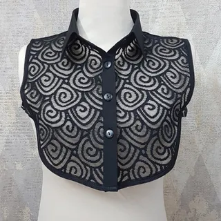 یقه تزیینی ساده و توری