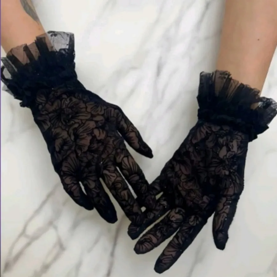 دستکش توری مشکی