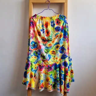 دامن بلند گلگلی آبرنگی