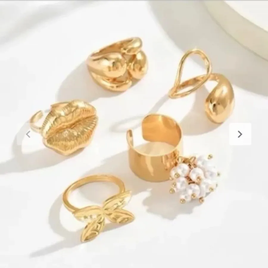 پک انگشتر 5تایی مروارید