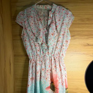 پیراهن حریر گل گلی