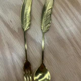 قاشق و‌چنگال طرح برگ‌