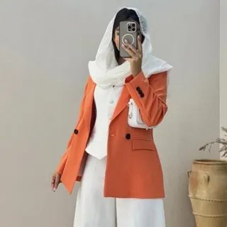 کت تک بیسیک کرم و نارنجی