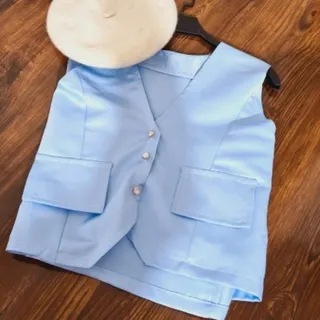 جلیقه ساتن آبی