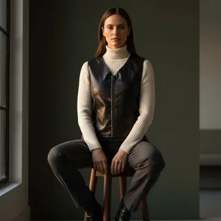 کراپ چرم زیپی