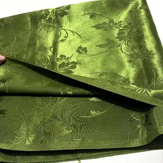 پارچه ساتن گلدار سبز