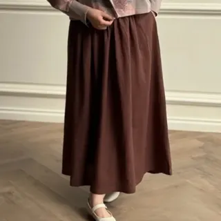 دامن لینن قهوه ای