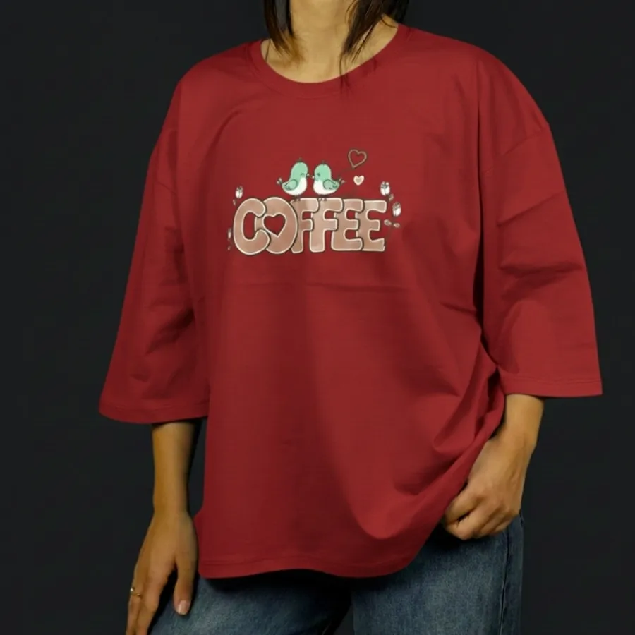 تیشرت زنانه نخ پنبه طرح