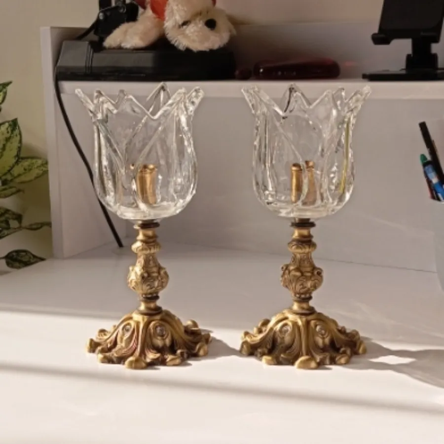 یک جفت شمعدان برنجی