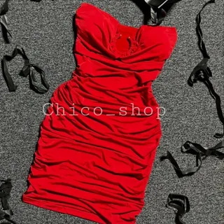 پیراهن کوتاه دکلته کاپدار