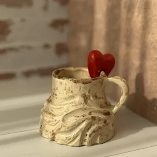 فنجان  سفالی دست ساز