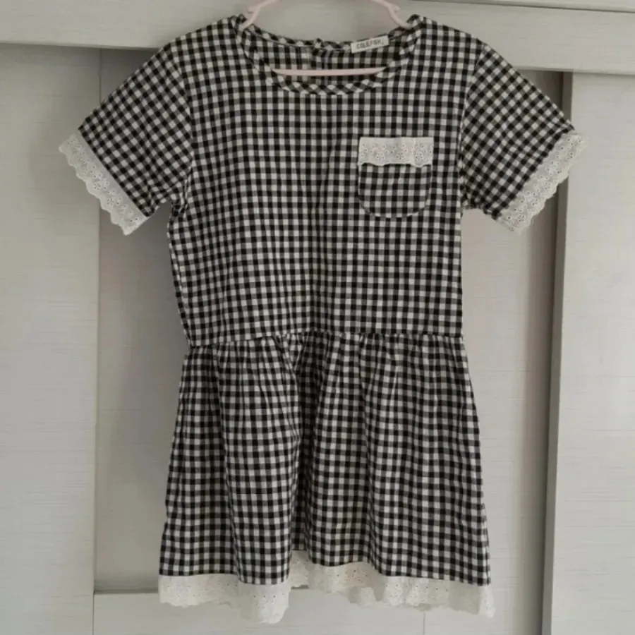 پیراهن عروسکی چهارخونه