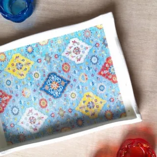 سینی رزینی سفید گلیم