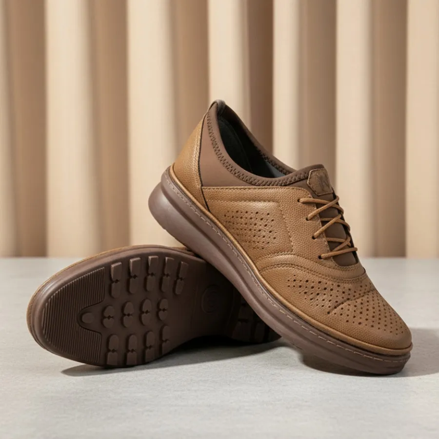 کفش چرم طبی مدل خارپاشنه