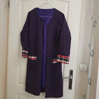 مانتو مخمل بادمجانی