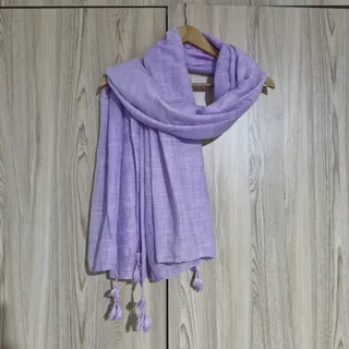 شال لینن یاسی منگوله دار