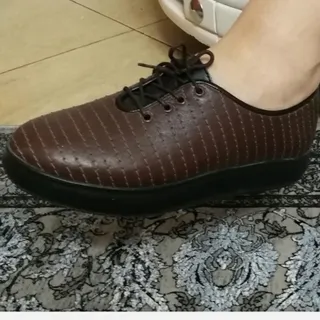 کفش چرم قهوه ای