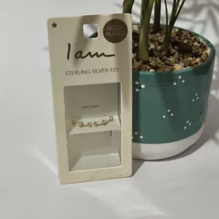 گوشواره نقره آبکاری طلایی