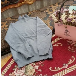 یقه اسکی بافت طوسی