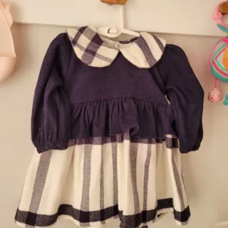 پیراهن مخمل سورمه ای