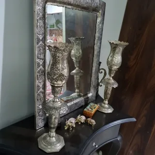 اینه و شمعدان طرح نقره