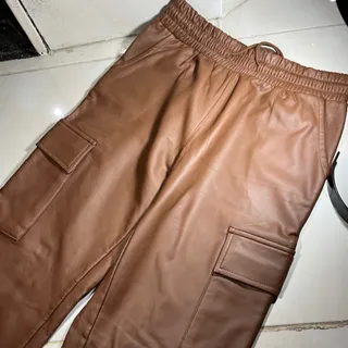 شلوار چرم کارگو‌