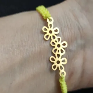 دستبند3گل استیل،کپی طلا