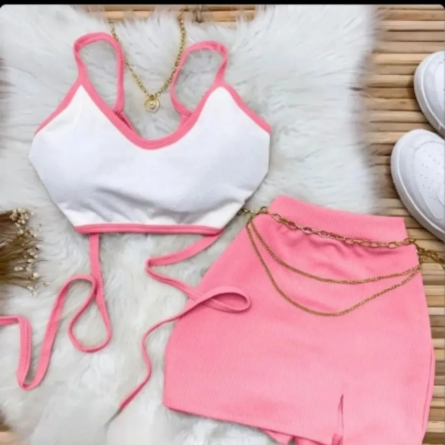 ست کراپ بندی با دامن