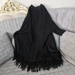 پانچو بافت مشکی