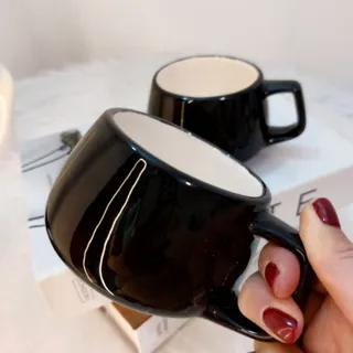 ماگ ساده مردانه مشکی سفید