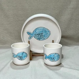 ست سرامیکی طرح ماهی