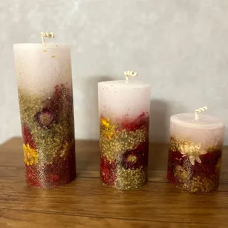 شمع استوانه گل خشک